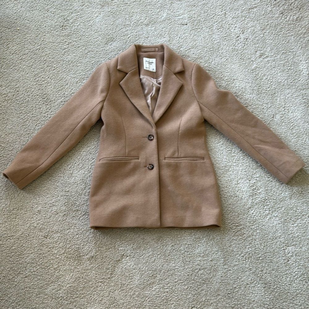Abercrombie Tan Wool Peacoat size XS Petite